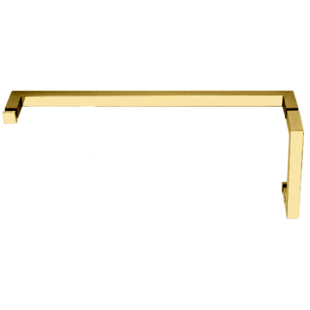 CRL SQ6X24BR Polished Brass "SQ" Series Combination 6" Pull Handle 24" Towel Bar