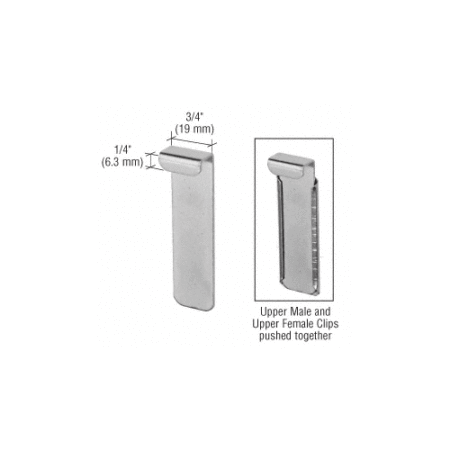 CRL SW5232-XCP100 Nickel Plated Bishop Upper Mirror Clip - Male - pack of 100