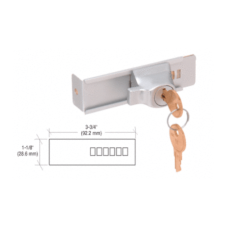 CRL TDK7A Aluminum Stick-On Showcase Lock - Randomly Keyed Satin Anodized