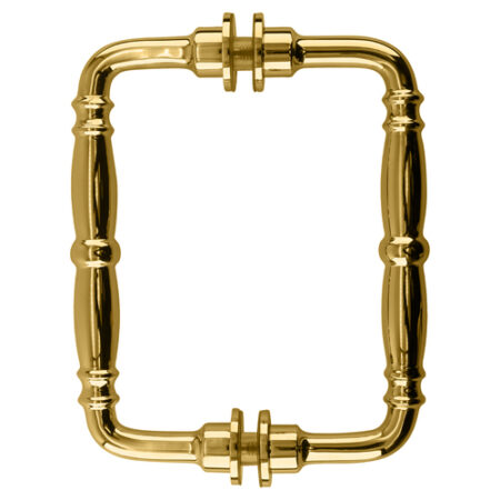 CRL V1C6X6BR Polished Brass 6" Victorian Style Back-to-Back Pull Handle
