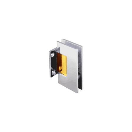 CRL V1E074CBA Chrome with Brass Accents Vienna 074 Series Short Back Plate Wall Mount Hinge