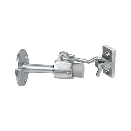 CRL W140 Aluminum Wall Mounted Heavy Duty Door Stop with Hook and Holder