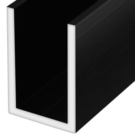 CRL WU1BLCL Black Powder Coat Wet Glaze 1-1/2" Deep U-Channel Custom Length