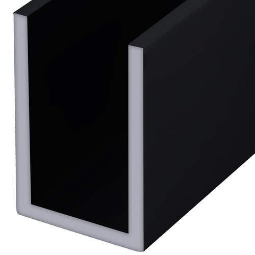 CRL WU1BLCL Black Powder Coat Wet Glaze 1-1/2" Deep U-Channel Custom Length