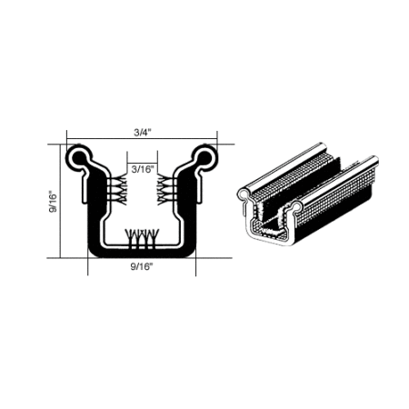 CRL Y630P60 Beaded Flexible Universal Narrow Channel for Various 1948-1962 Model Cars - 60" Length